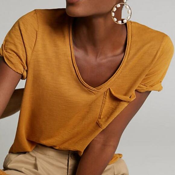 NEW! T.La 'The Lars' Classic V-Neck Tee in YELLOW (L) - Picture 1 of 1